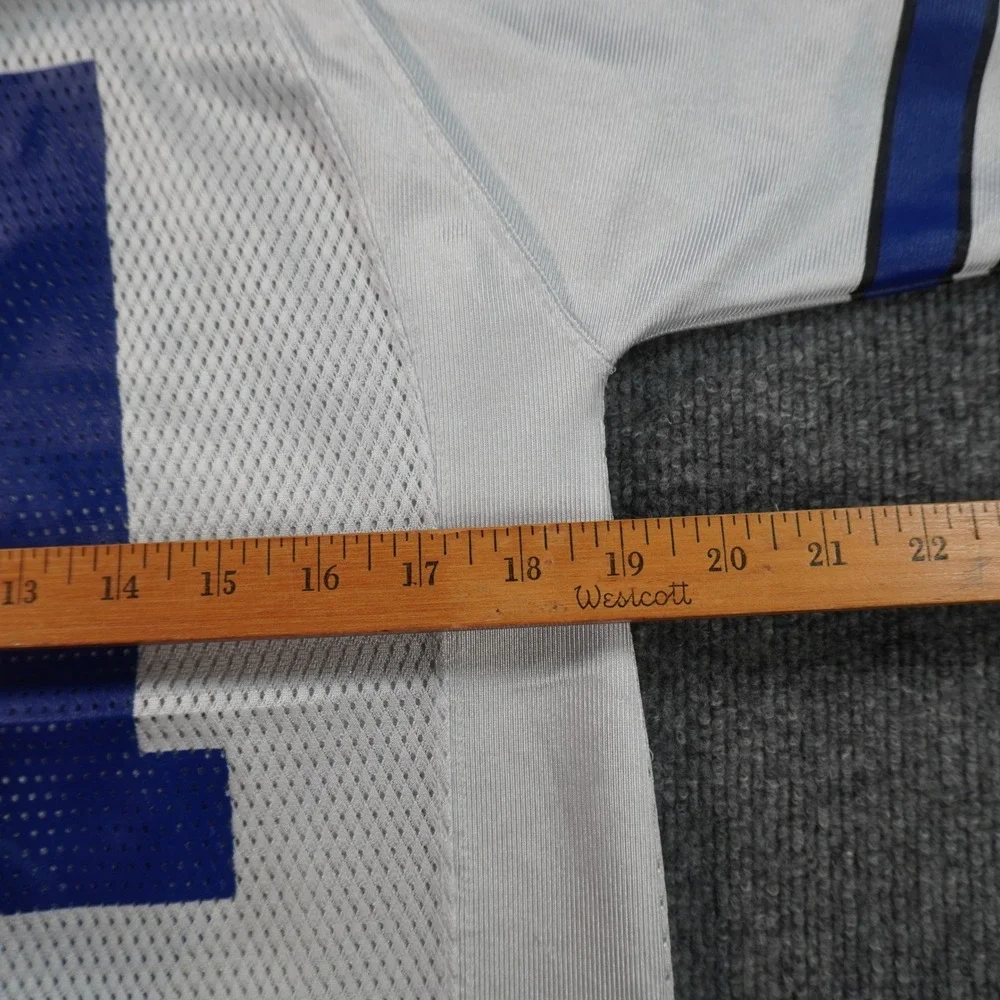 VTG Reebok NFL Jersey Kids Large White Blue Dallas Cowboys 31 Mesh Roy Williams